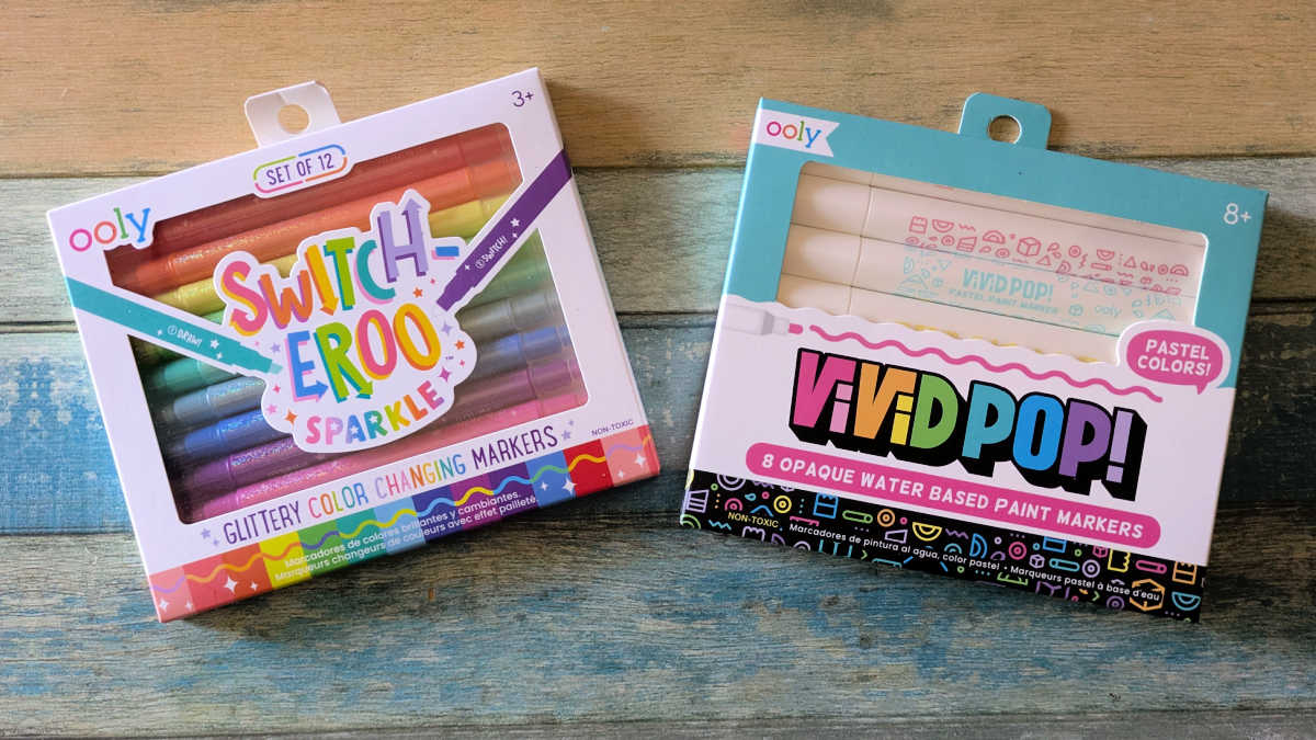 switcheroo sparkle glitter markers and opaque paint markers