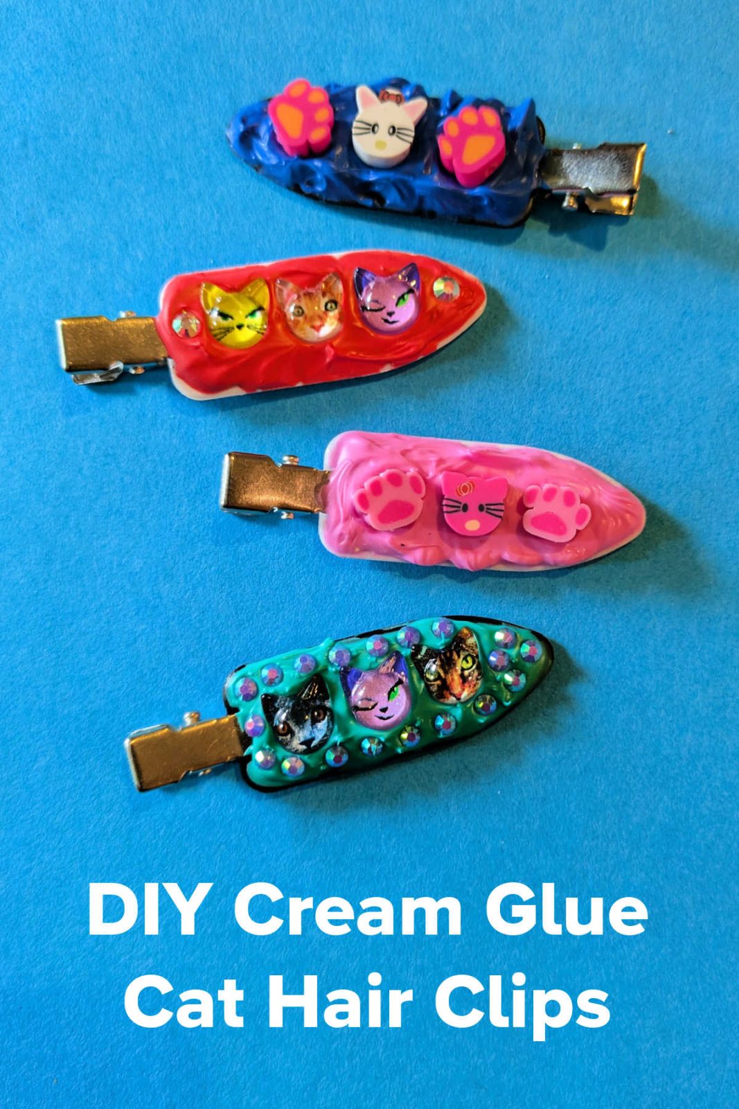 Show off your love for feline friends with this adorable Cream Glue Cat Hair Clip Craft! This easy and fun DIY activity uses vibrant cream glue, charming cats, paws, and other decorations to create unique and purr-fect hair accessories for cat lovers of all ages.
