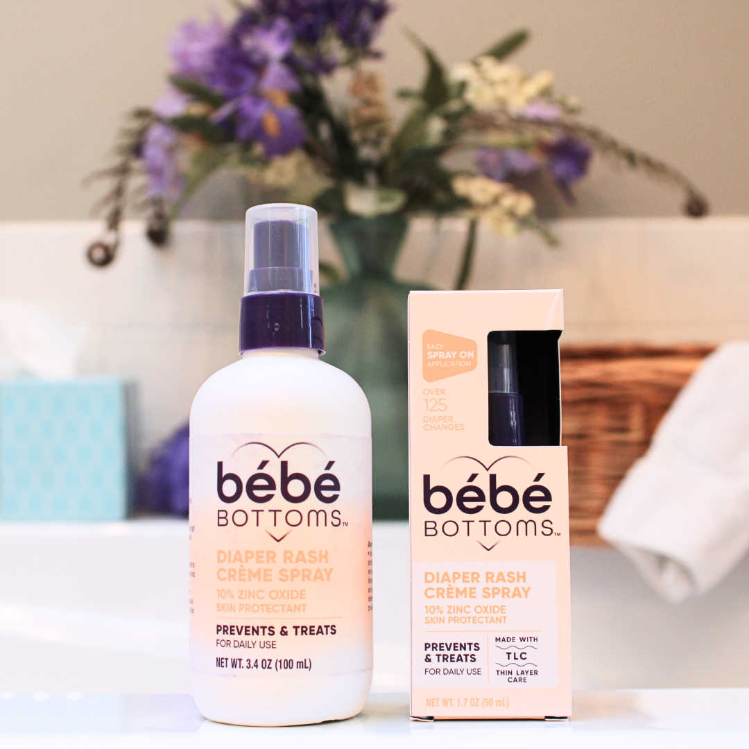 Bebe Bottoms offers a unique spray-on diaper rash creme that's both effective and gentle. Super convenient and easy to apply a thin layer with no mess!