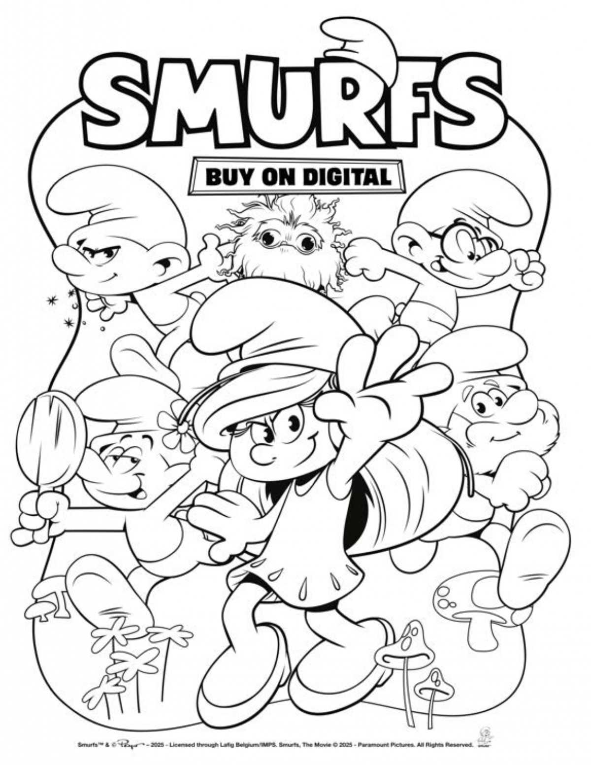 digital smurfs coloring page