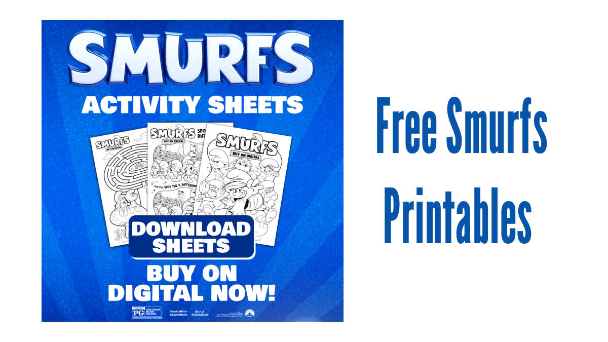 free smurfs printables