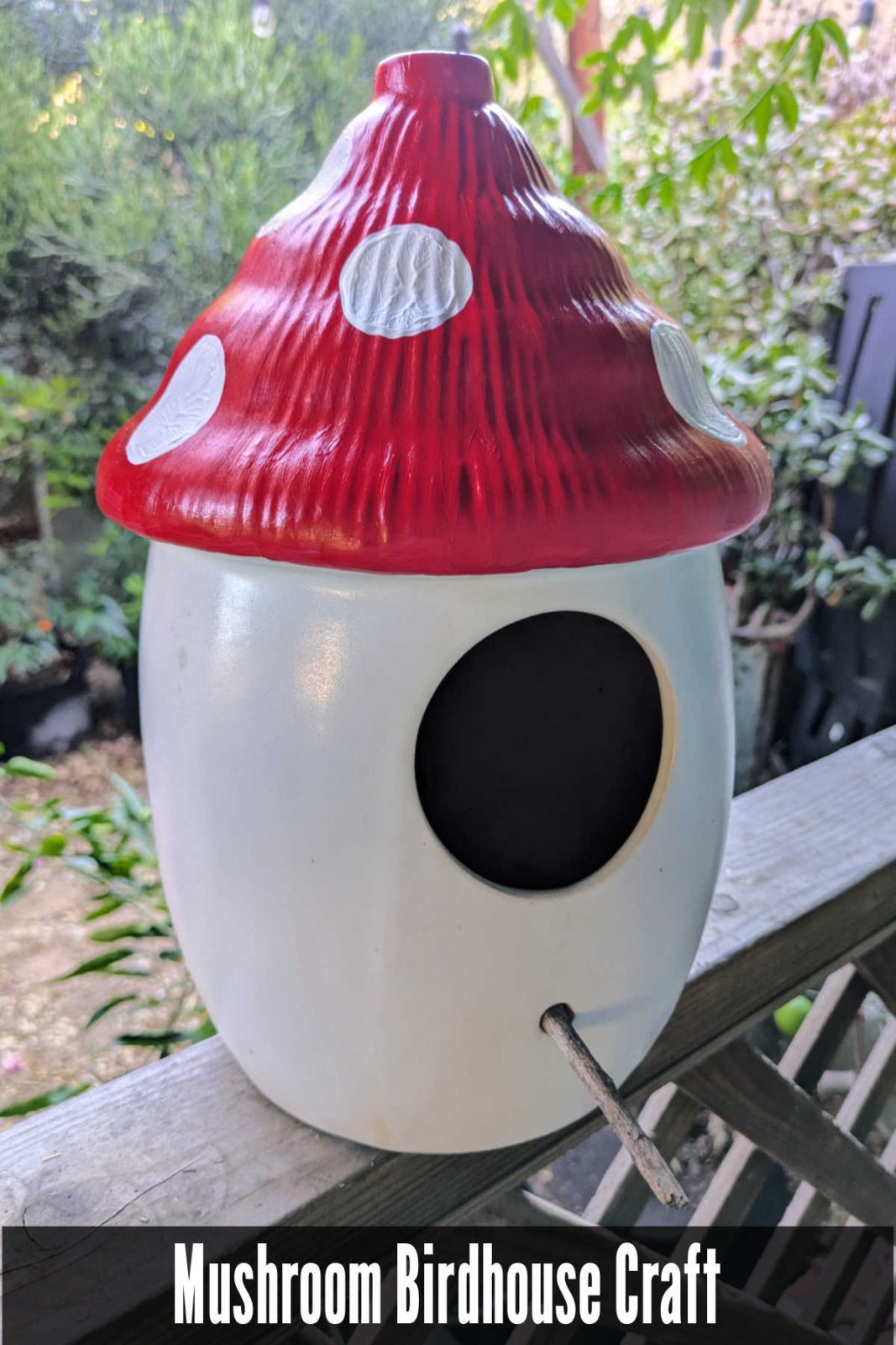 Create an adorable mushroom birdhouse with this easy step-by-step tutorial! The craft is perfect for kids and adults.
