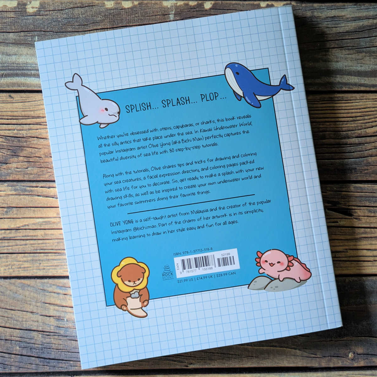 back of kawaii underwater world drawing book