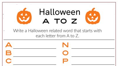 halloween word challenge