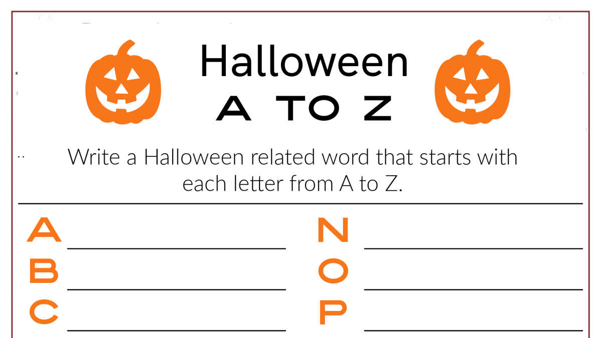 halloween word challenge