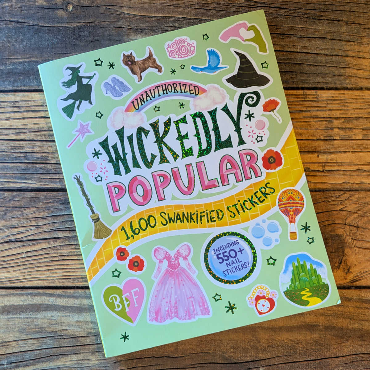 Explore the wonderful world of Oz with the Wickedly Popular sticker book. It is super cute, high quality, and packed with 1,500 swankified stickers for fans of Wicked and The Wizard of Oz.