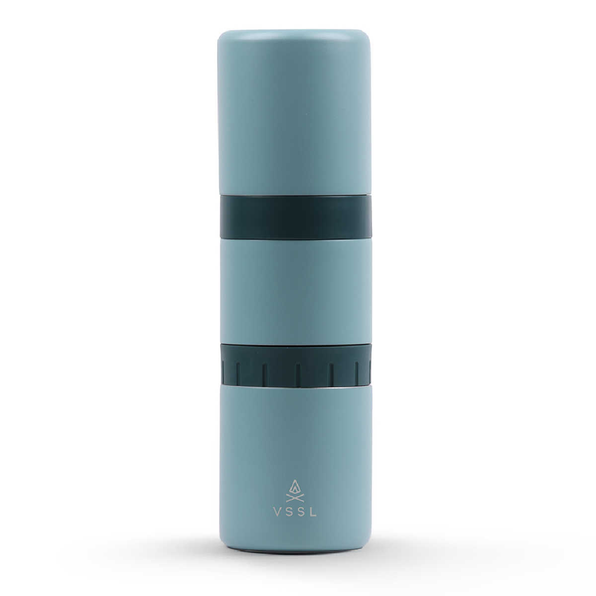 Discover the VSSL Nest Pour Over Coffee Kit: two insulated mugs, a reusable filter, and a dripper all nest into one rugged, sleek cylinder. It makes great coffee wherever life takes you!