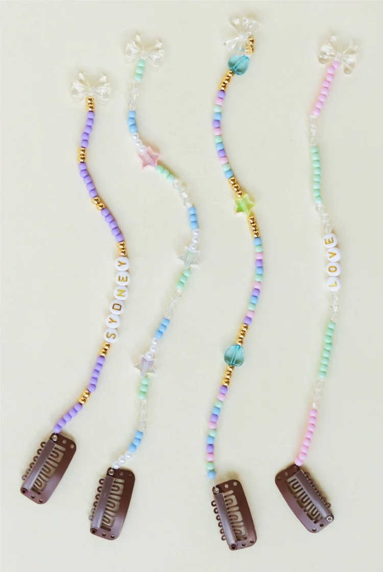 homemade hair charms from kit