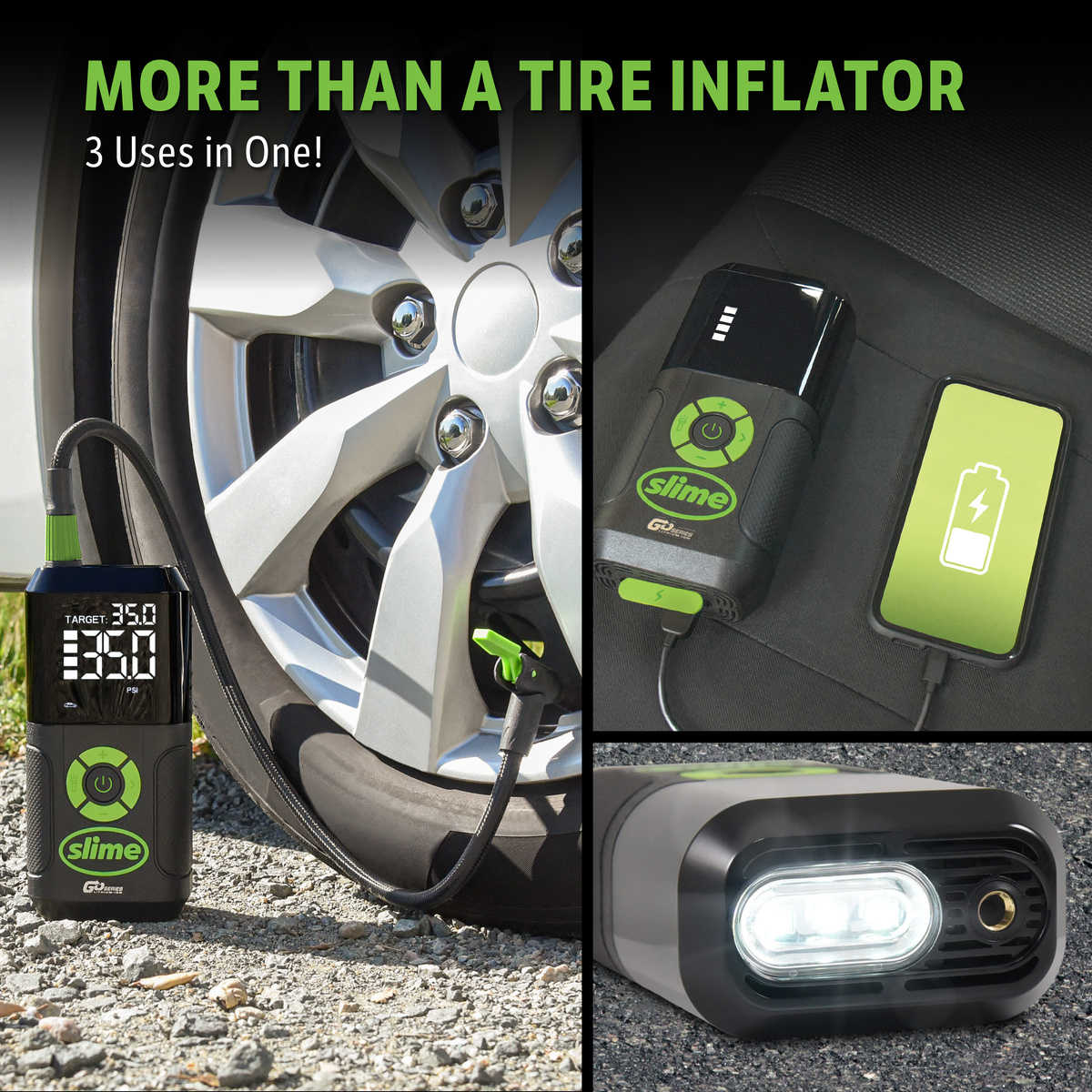 Forget bulky air compressors! The Slime Cordless 3-in-1 Inflator is an impressive, portable gadget that handles car and bike emergencies, doubles as a power bank, and includes an LED light. It's fast, easy, and fits anywhere!