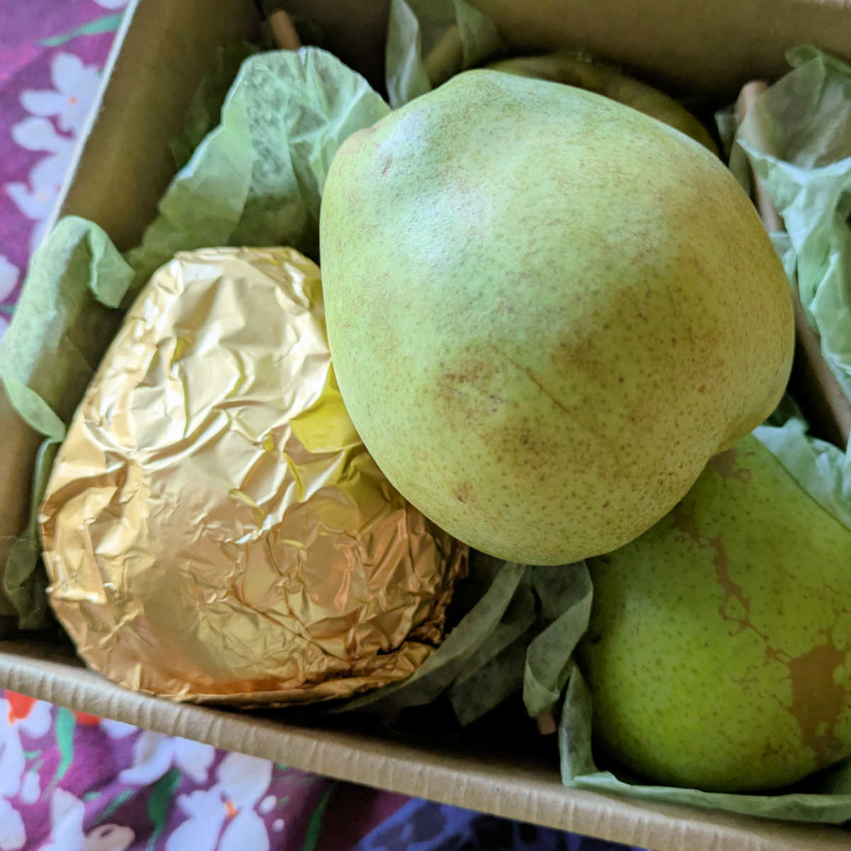 well packaged pears in gift box