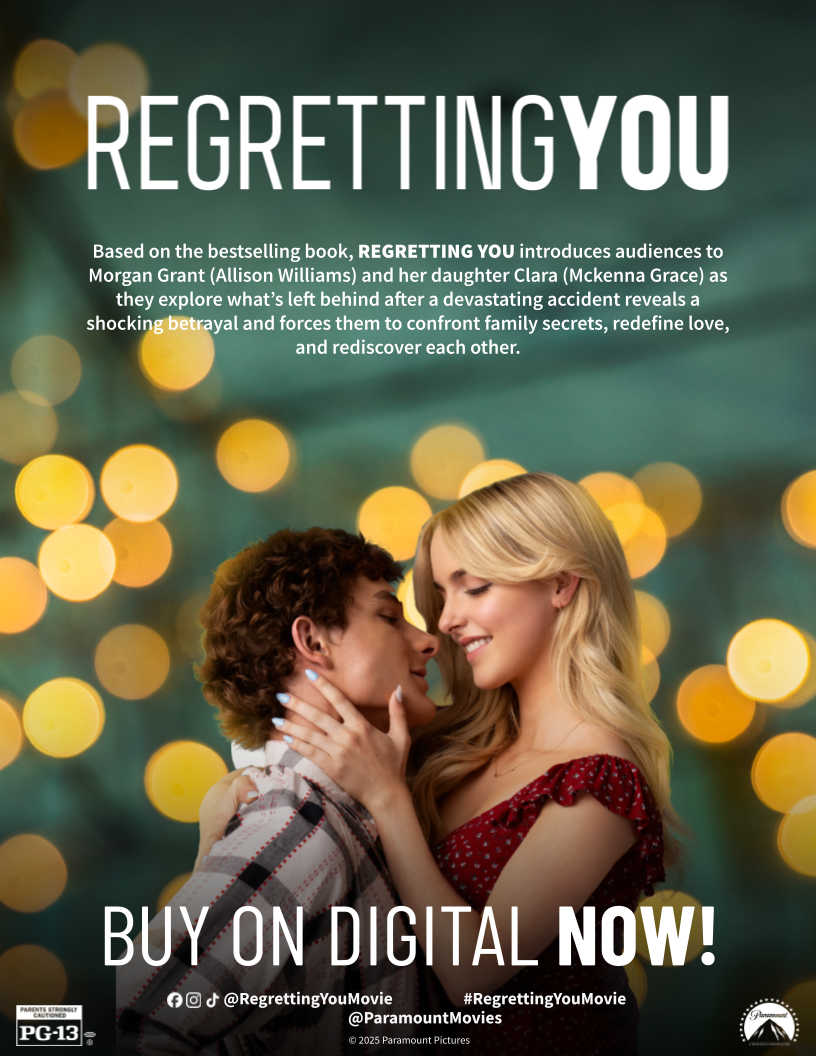 The highly anticipated film adaptation of Colleen Hoover's Regretting You is available to buy now on Digital! Dive into a story of tragic secrets, betrayal, and a mother-daughter relationship redefined. Perfect for your next PG-13 movie night.