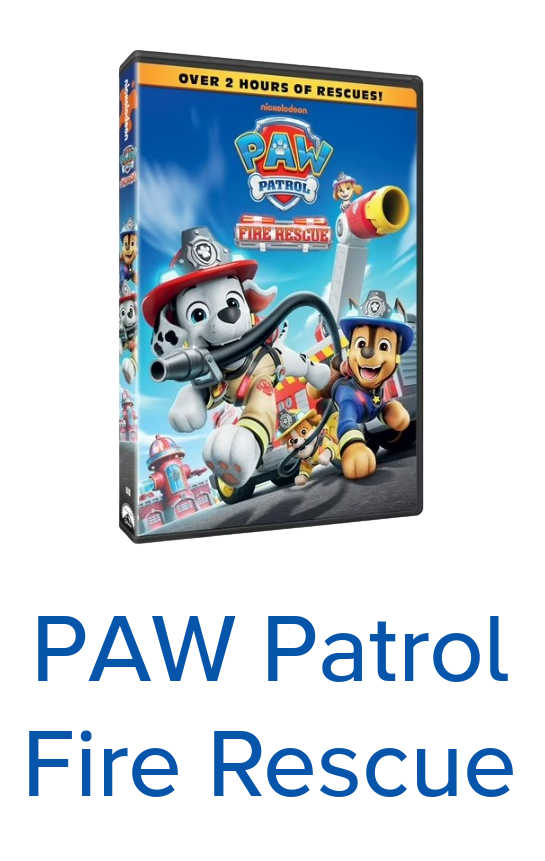The PAW Patrol is all fired up for fun in the new Fire Rescue DVD! Join Marshall, Ryder, and the whole team for over 2 hours of cute adventures, cool gadgets, and awesome lessons on teamwork. It's perfect for little heroes!
