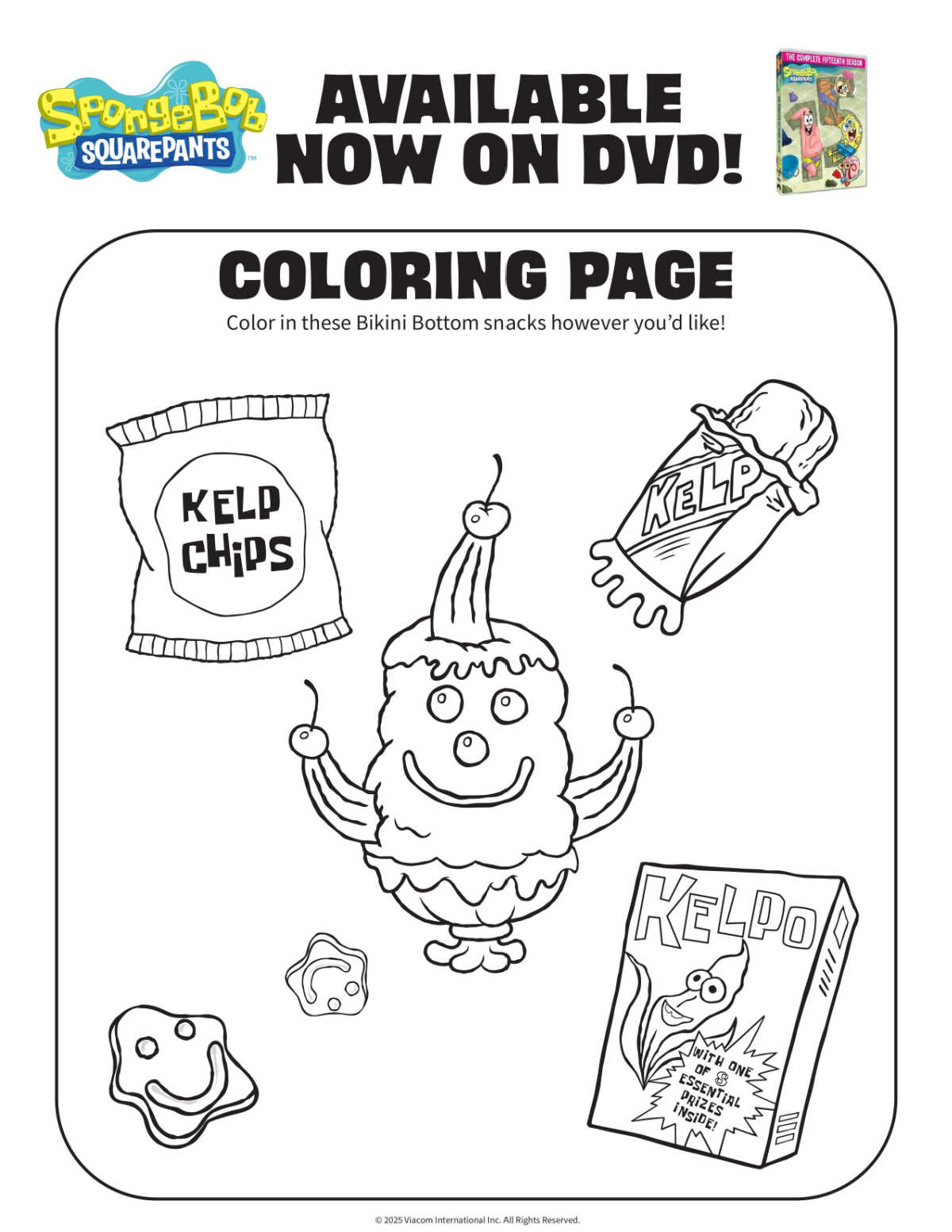 spongebob printable coloring page