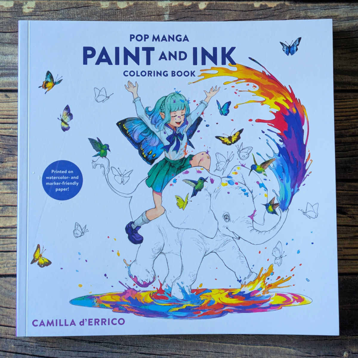 The Pop Manga Paint and Ink Coloring Book features magical drawings on high-quality watercolor paper. Good for adults and kids, these fun illustrations are perfect for paint, ink, pencils and more!