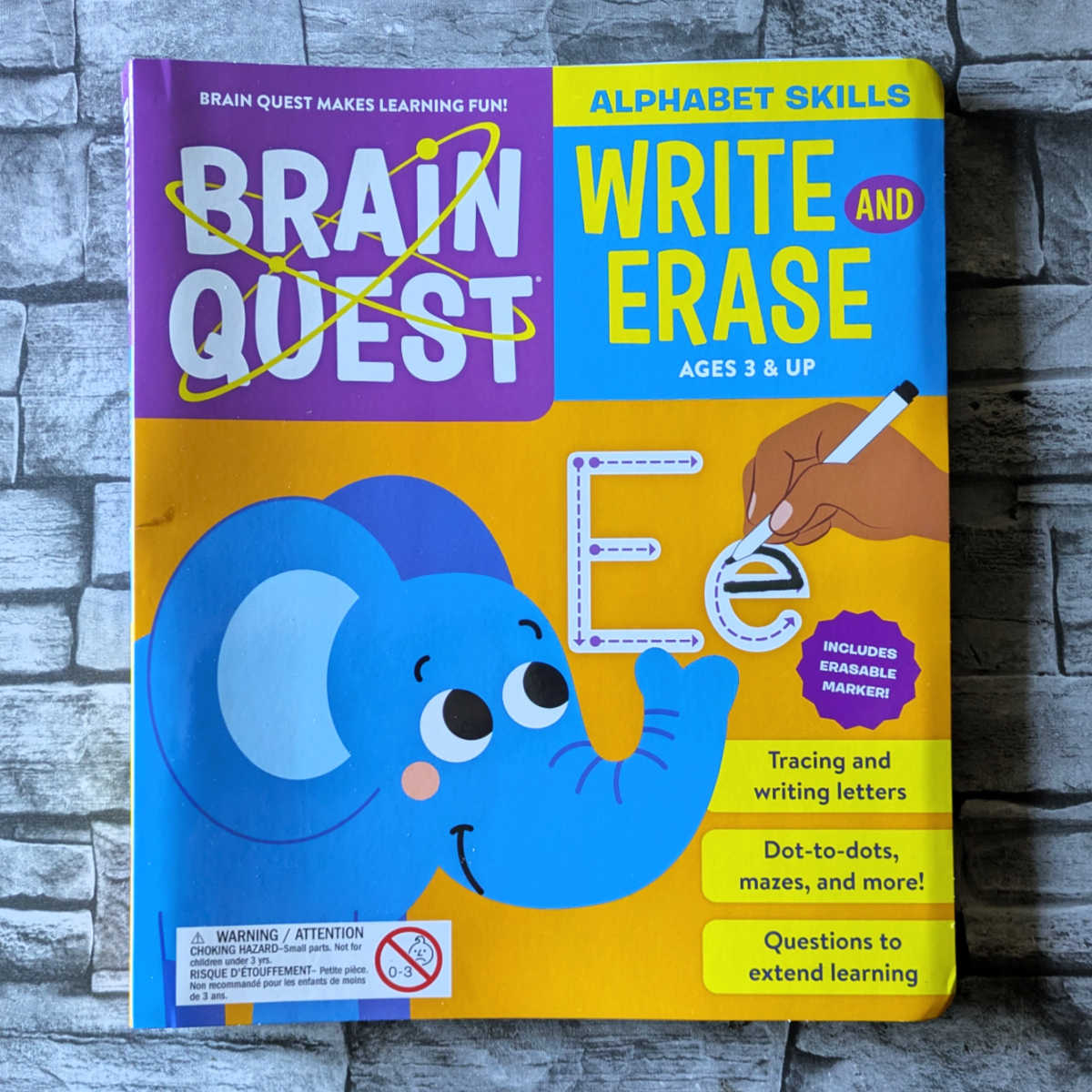 Master letters with the Brain Quest Write and Erase: Alphabet Skills workbook! 🍎 This spiral-bound dry-erase book features coated pages for endless practice with capital and lower case letters. It's perfect for preschoolers!