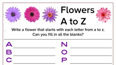 feature flowers a to z activity page
