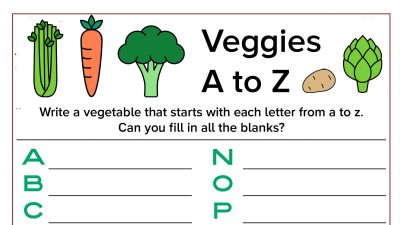 feature veggies a to z activity page