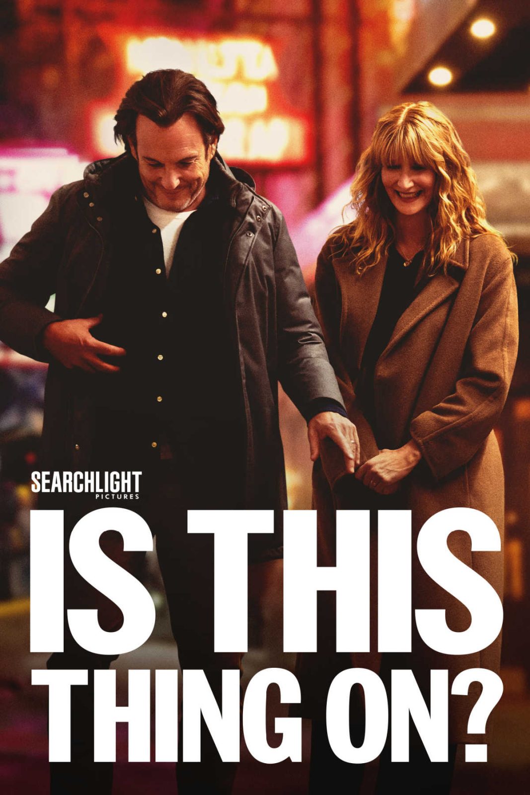 Get ready for a thoughtful and moving movie night with Is This Thing On? 🎬 Directed by Bradley Cooper, this dramedy stars Will Arnett and Laura Dern as a couple navigating life and self-discovery after an amicable split.