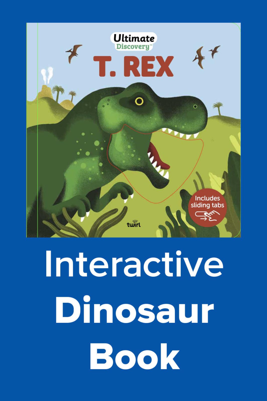 Roar into reading with Ultimate Discovery: T. rex! 🦖 This interactive board book by Raphaële Glaux features pull tabs, cute illustrations, and fun facts that make it the good intro to dinosaurs for kids. ✨