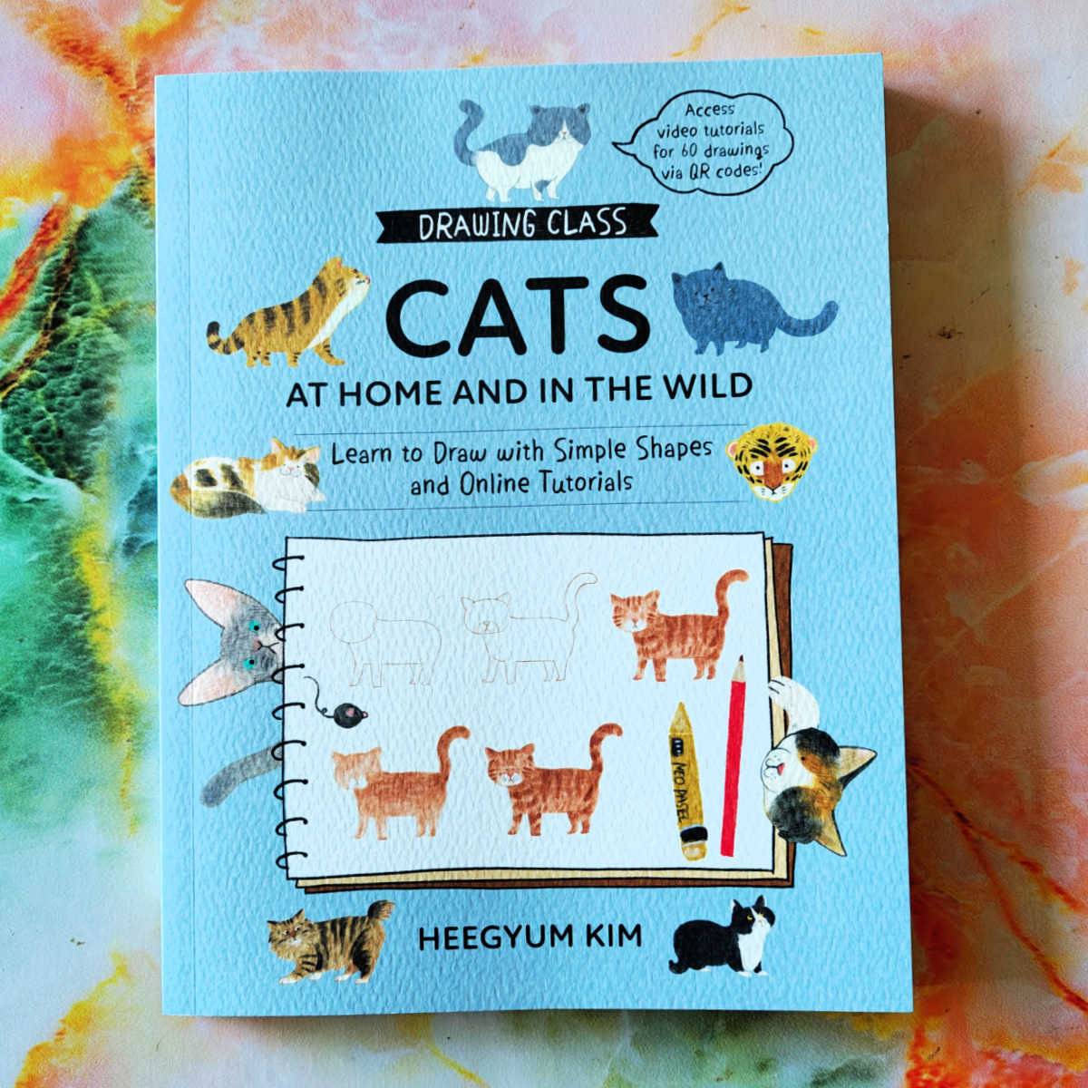 Purr-fect your art with Drawing Class: Cats at Home and in the Wild! 🐾 This interactive guide features QR code video tutorials, step-by-step instructions, and basic cat shapes to help beginners and cat lovers create realistic or silly feline art. ✨