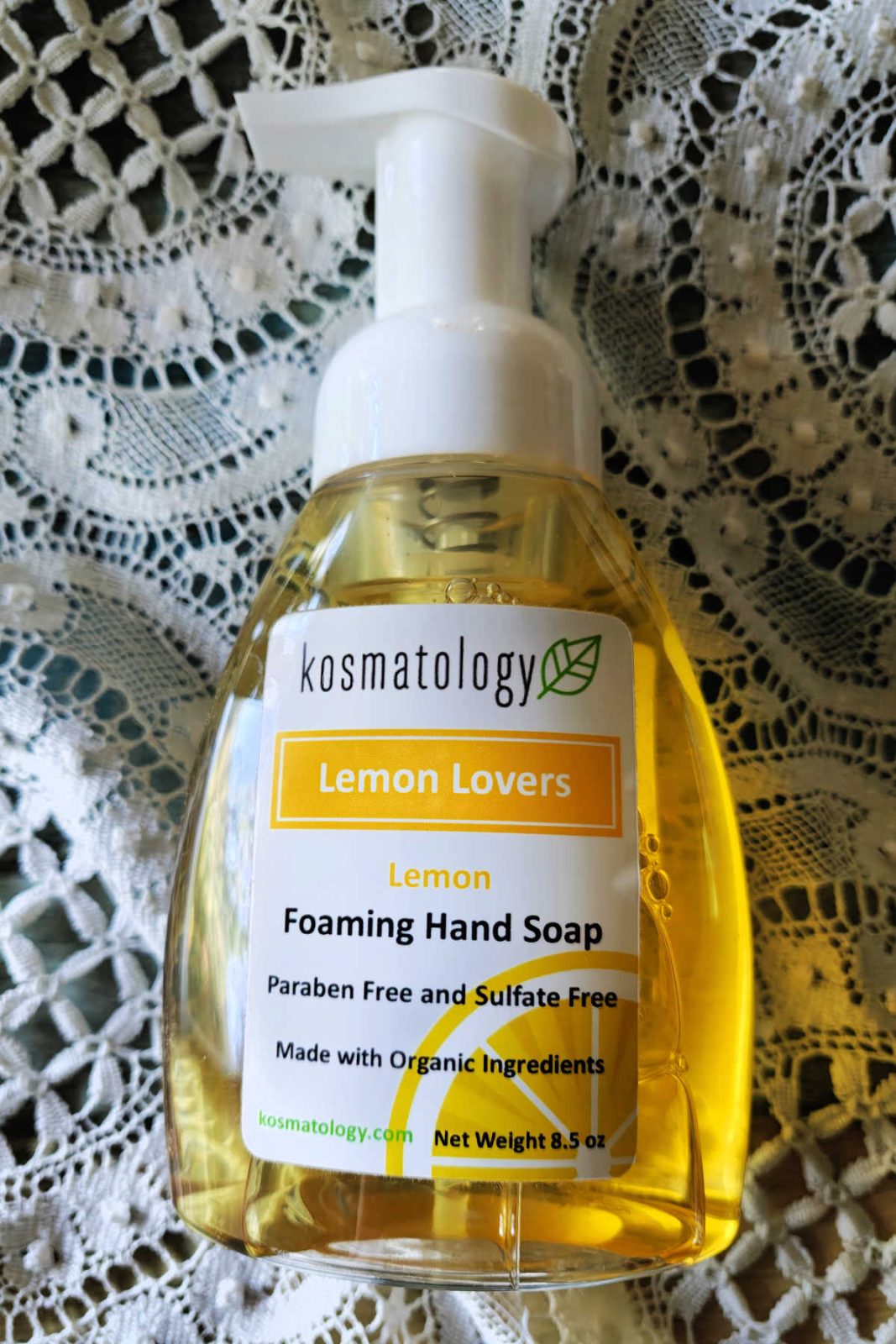 Kosmatology Foaming Hand Soap is made with organic ingredients and is paraben and sulfate free. Infused with essential oils, it works well and smells fantastic. With options like Lemon Lovers and refillable glass bottles, it is a Botanical Bliss for adults and kids!