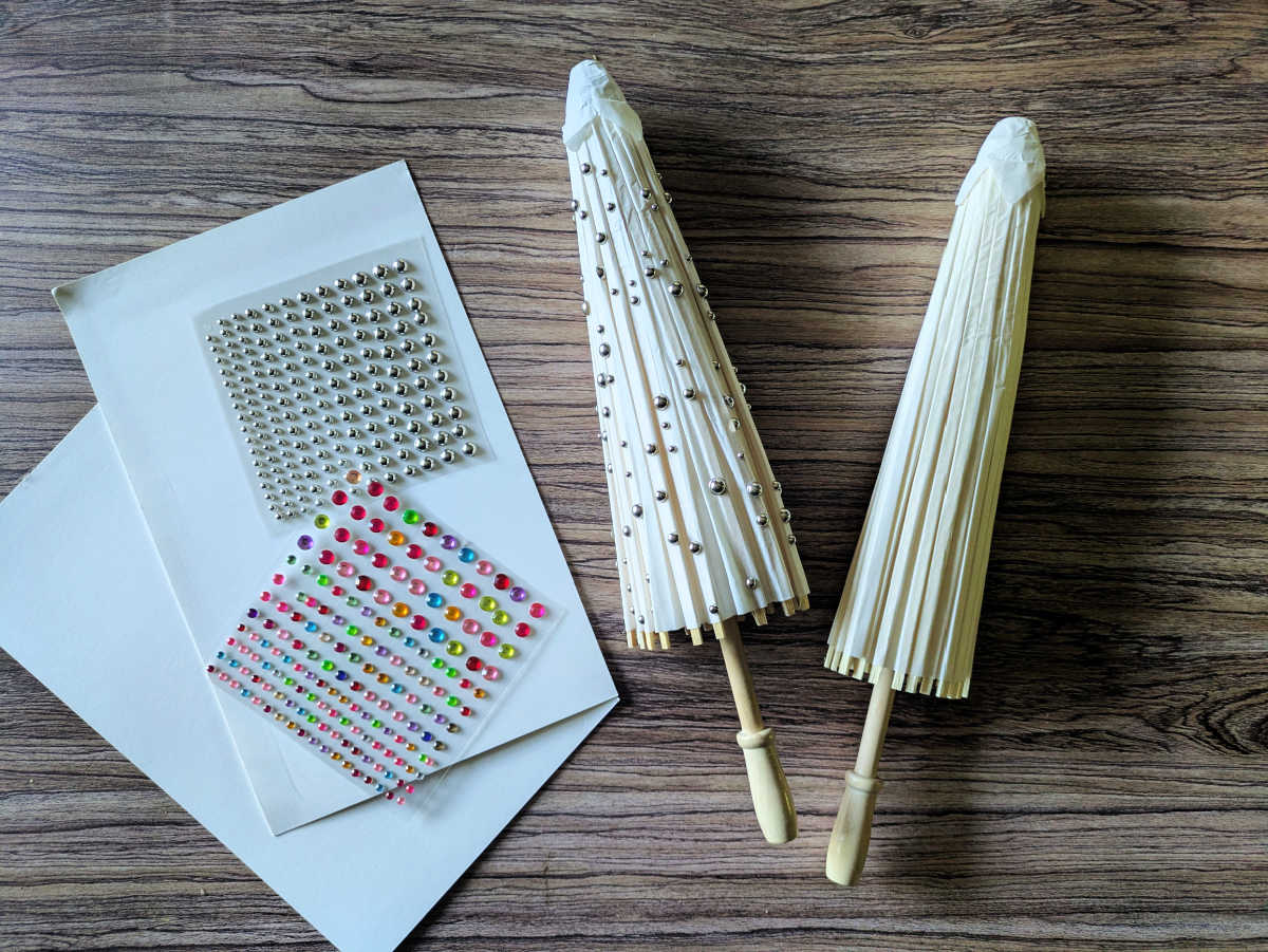 bedazzled parasol craft supples