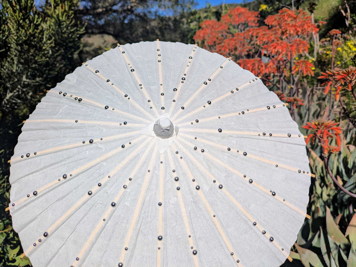 diy paper parasol with studs