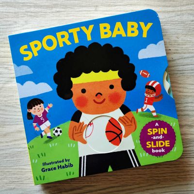 spin and slide sporty baby board book