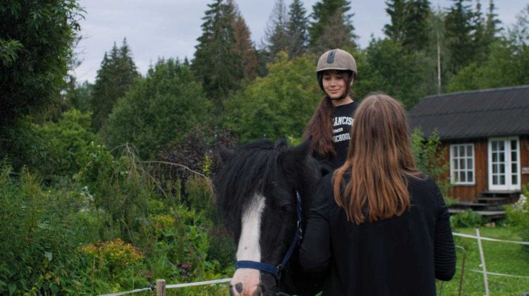 ukrainian girl riding horse