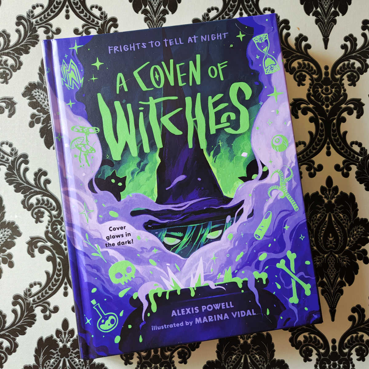 This review of A Coven of Witches highlights a beautifully illustrated hardcover book filled with scary stories for kids. Discover why this fun, spooky collection is ideal for ages 8 to 12 and perfect for reading aloud at slumber parties.