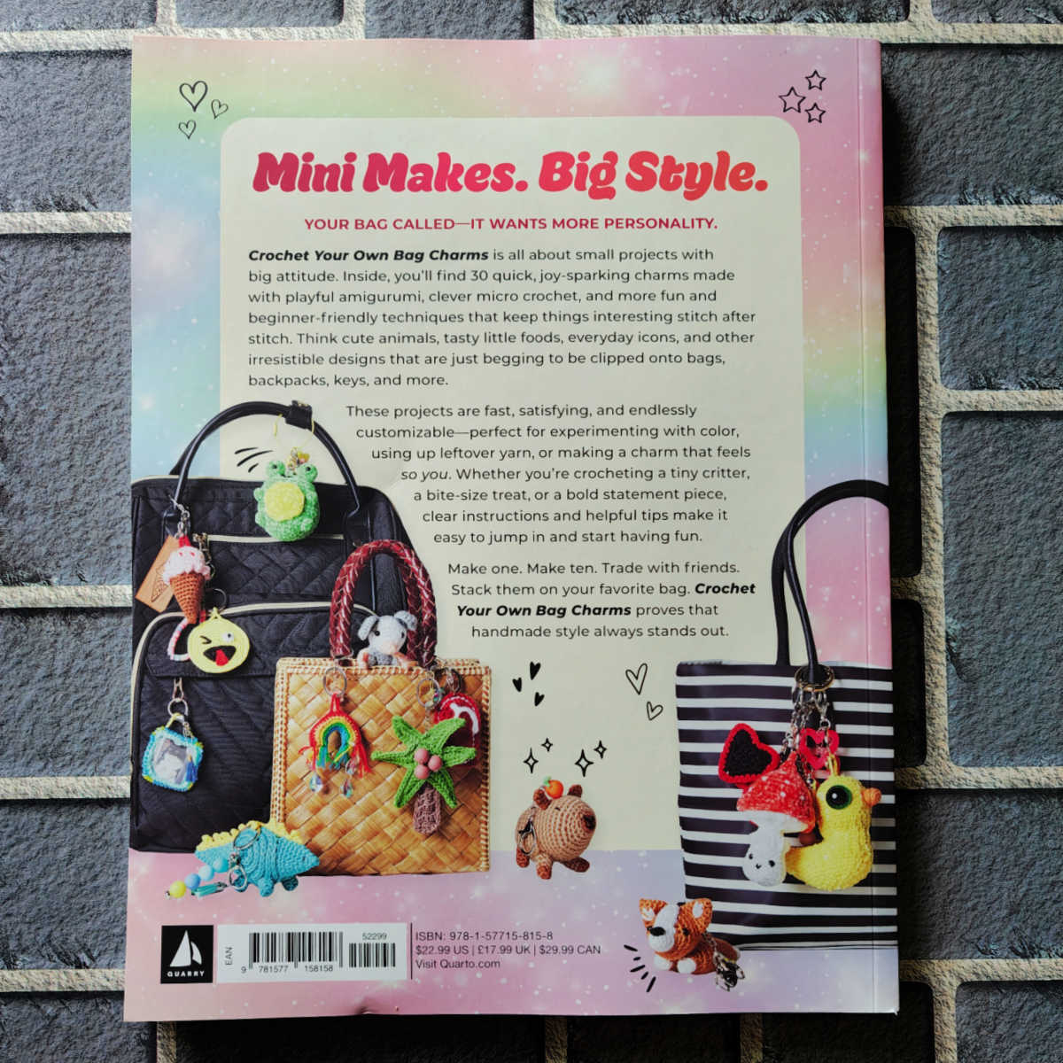 back cover bag charm crochet book