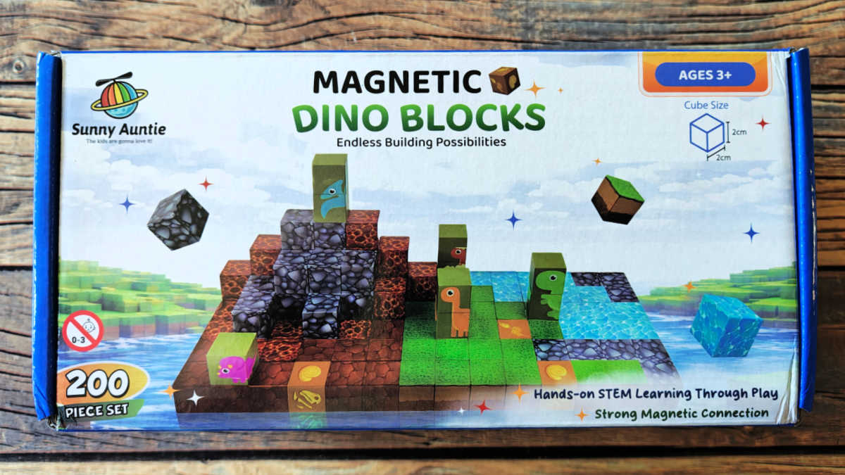 200 piece magnetic dinosaur blocks set