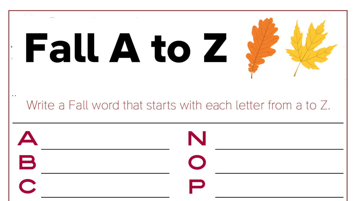 a to z fall word activity