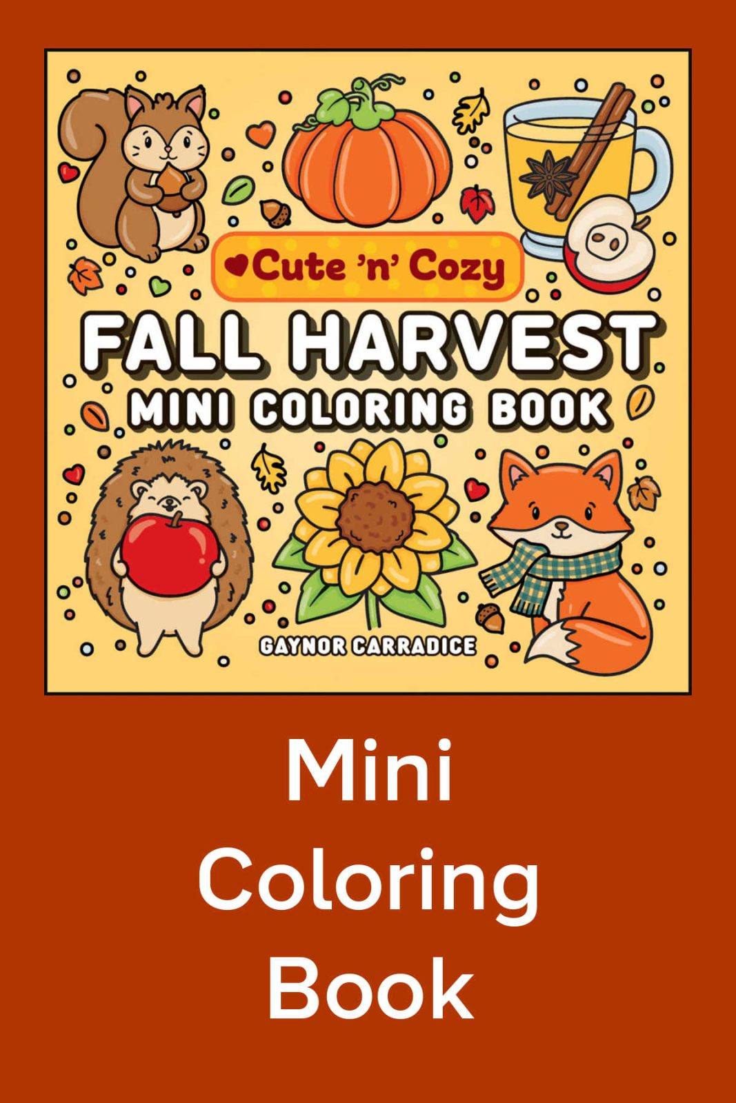 Embrace cozy autumn vibes anywhere you go with the Fall Harvest Mini Coloring Book! See how 45 simple, adorable fall-themed designs make this compact book the ultimate travel companion for relaxing on the go.