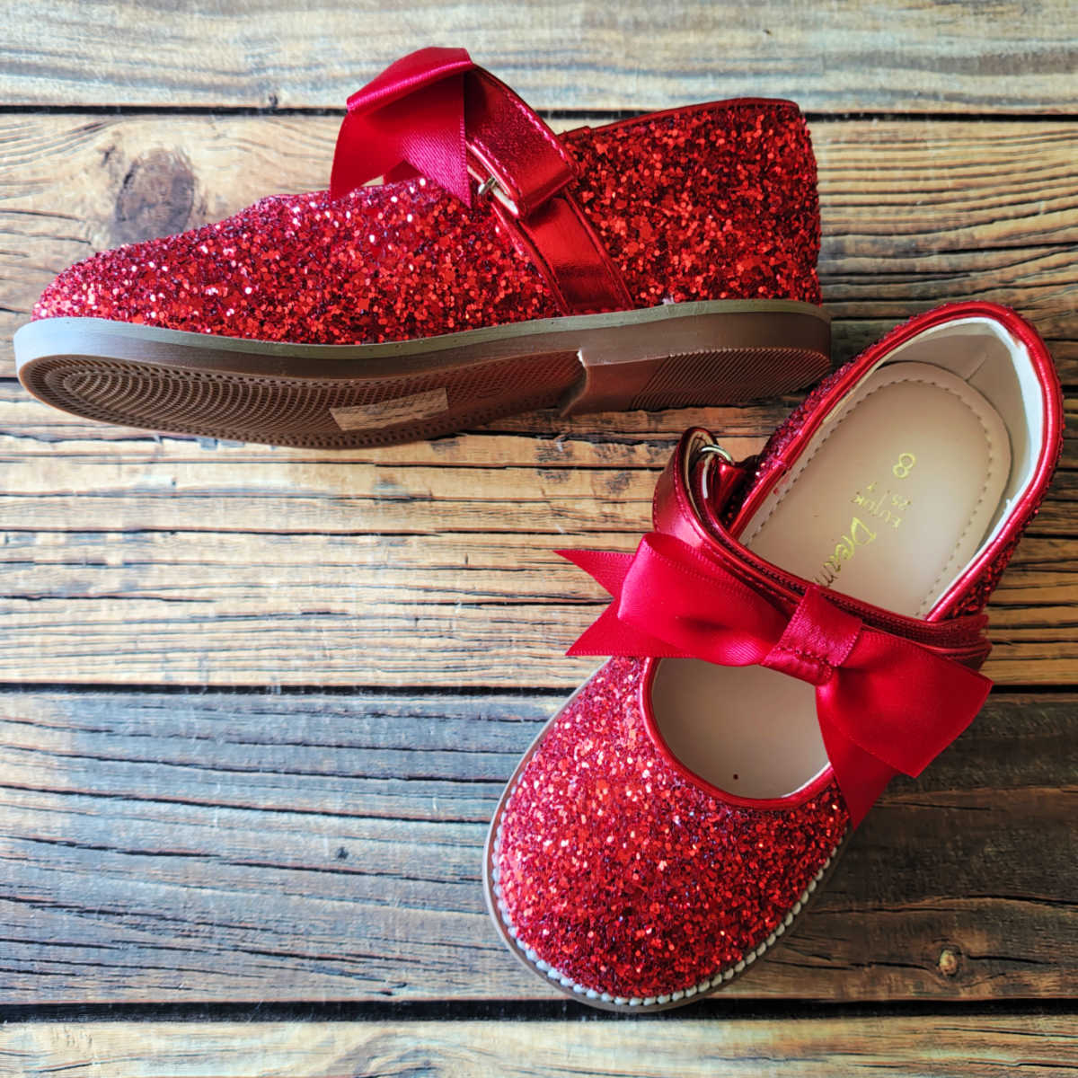 red glitter toddler shoes