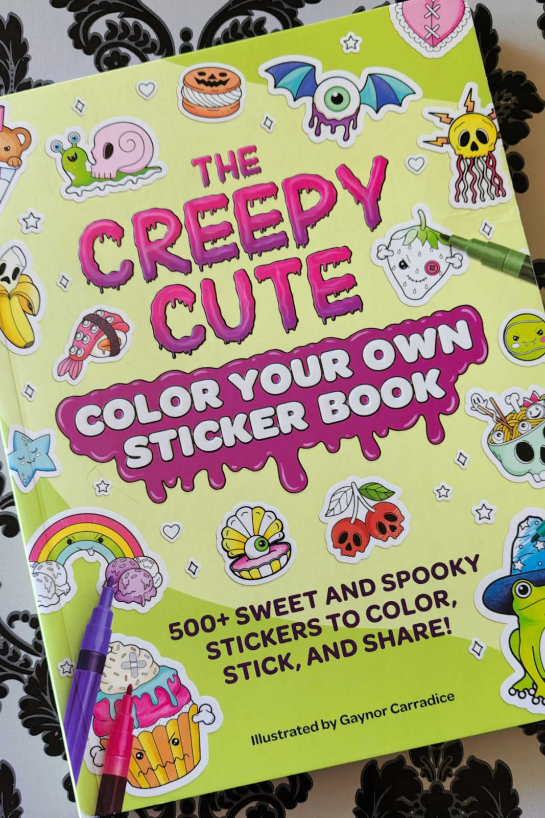 Take a look inside The Creepy Cute Color Your Own Sticker Book to find your next favorite crafting activity! Learn why this high-quality DIY sticker book is packed with spooky cute art that is an absolute joy to color, peel and stick.
