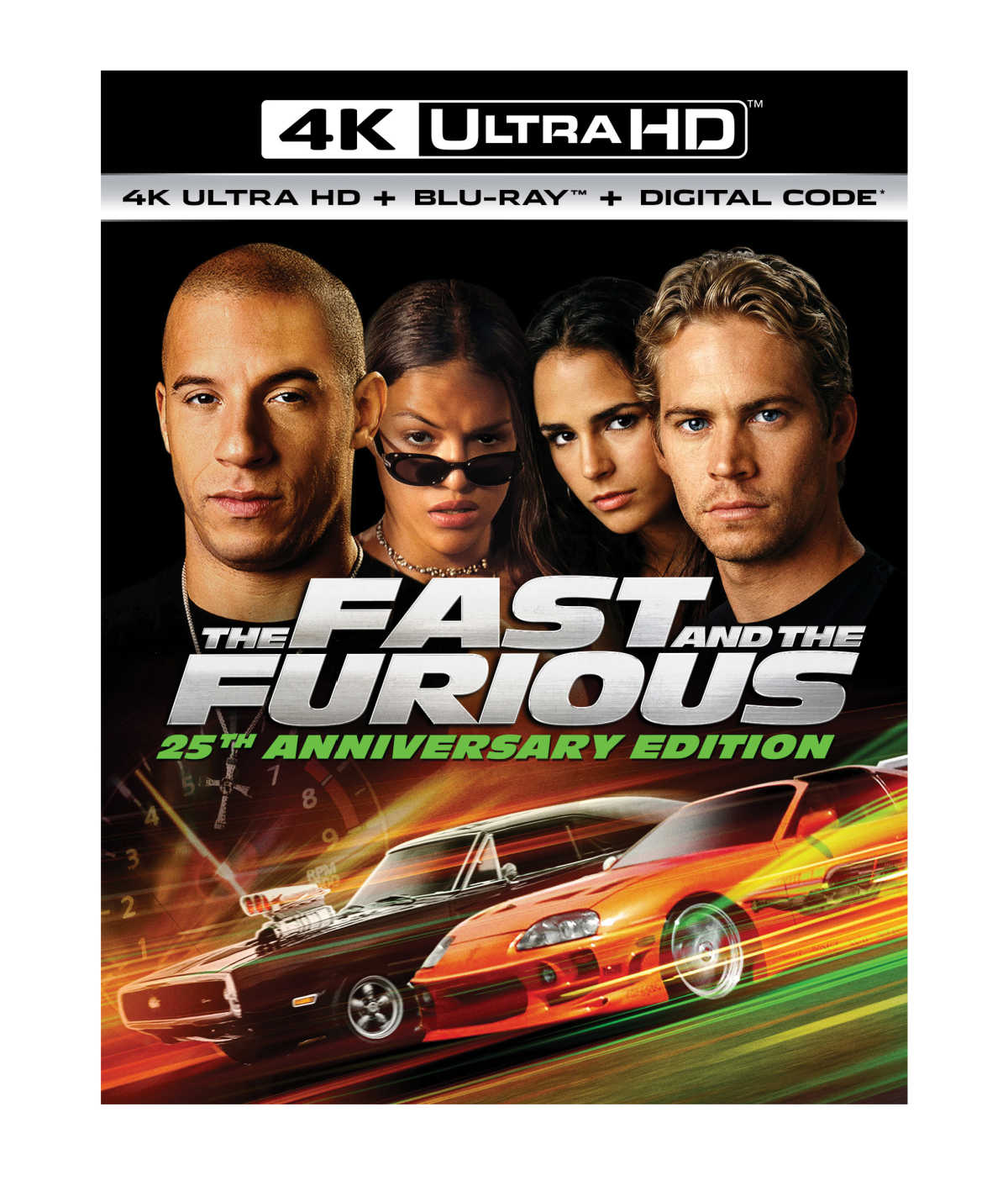 Buckle up and celebrate a quarter-century of high-octane thrills with The Fast and the Furious 25th Anniversary Edition! Discover the stunning 4K Ultra HD picture quality, explosive sound, and packed bonus features bring back the magic of the 2001 theatrical premiere.