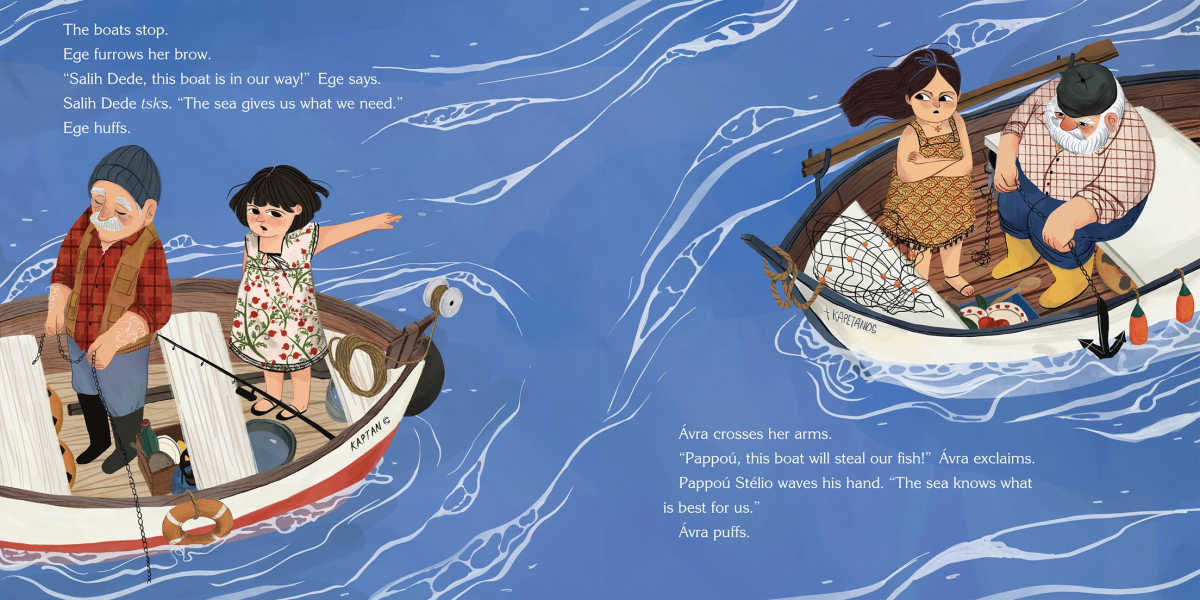 Interior illus by Nazlı Tarcan from EGE AND AVRA by Evgenia Mantikas and Elifgül Büyükoral