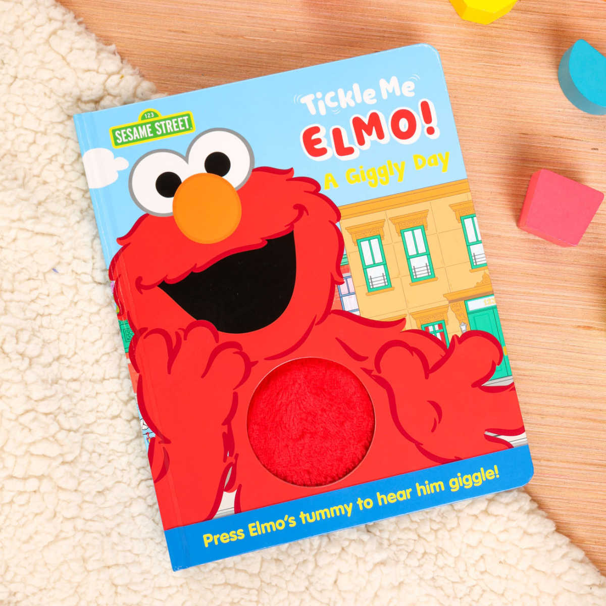 Sesame Street Tickle Me Elmo A Giggly Day board book with sound