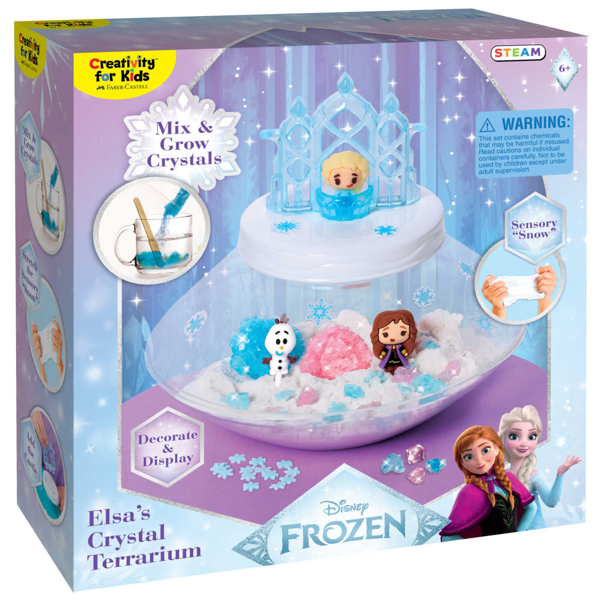Combine Disney Frozen magic with hands-on chemistry in the Creativity for Kids Elsa's Crystal Terrarium Kit! See how growing sparkling crystals, building an icy terrarium with Elsa, Anna, and Olaf, and screen-free STEAM learning make this set a magical holiday gift.