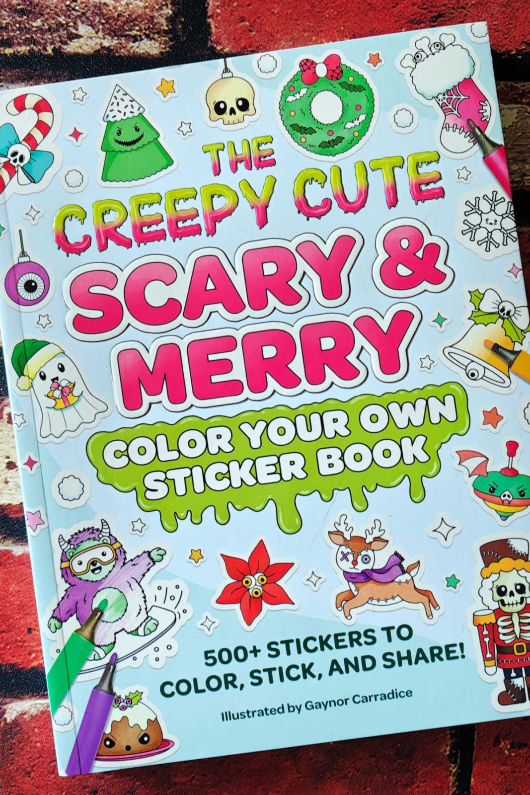 christmas creepy cute color your own sticker book