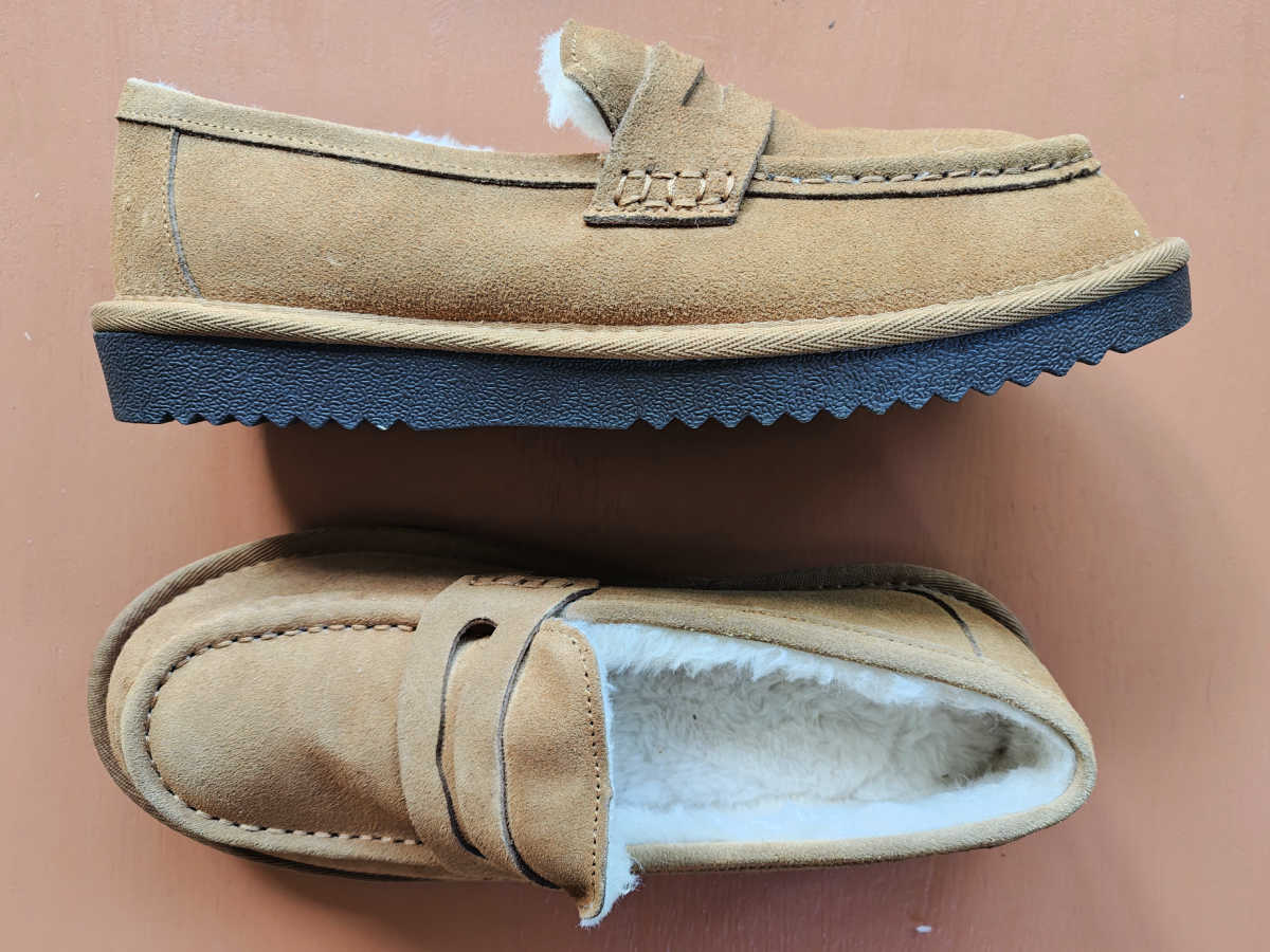 winter penny loafers with fuzzy lining